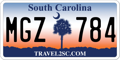 SC license plate MGZ784