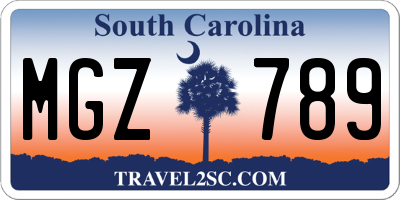 SC license plate MGZ789