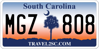 SC license plate MGZ808