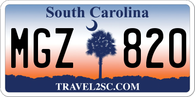 SC license plate MGZ820