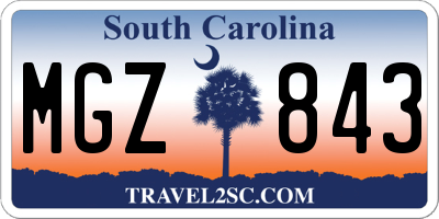 SC license plate MGZ843