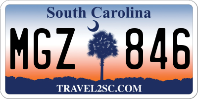 SC license plate MGZ846