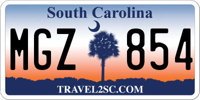SC license plate MGZ854