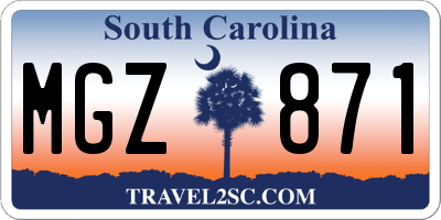 SC license plate MGZ871