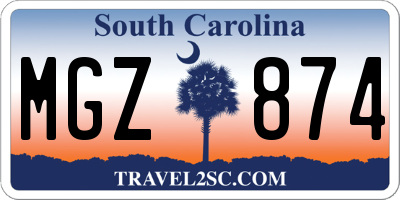SC license plate MGZ874