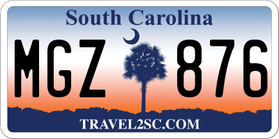 SC license plate MGZ876