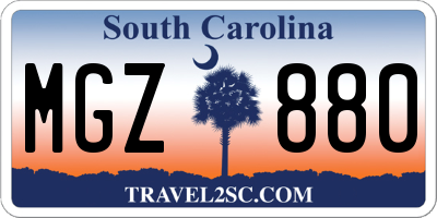 SC license plate MGZ880