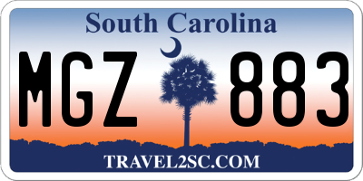 SC license plate MGZ883