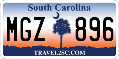 SC license plate MGZ896
