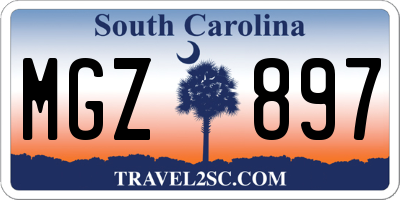 SC license plate MGZ897