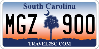 SC license plate MGZ900