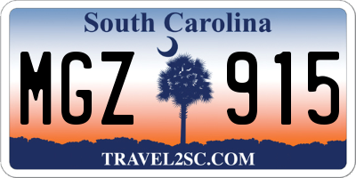 SC license plate MGZ915