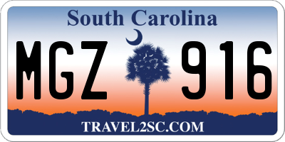 SC license plate MGZ916