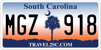 SC license plate MGZ918