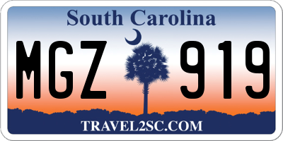 SC license plate MGZ919