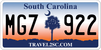 SC license plate MGZ922