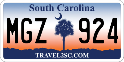 SC license plate MGZ924