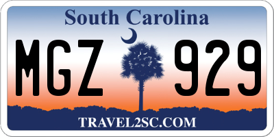 SC license plate MGZ929