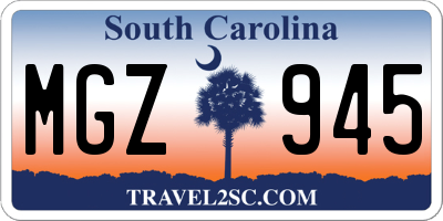 SC license plate MGZ945