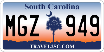 SC license plate MGZ949