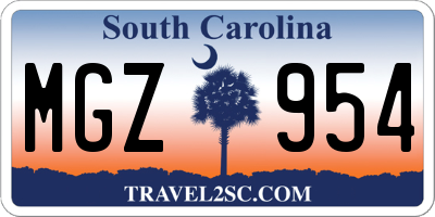 SC license plate MGZ954