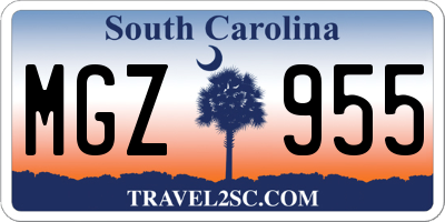 SC license plate MGZ955