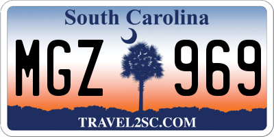 SC license plate MGZ969