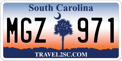 SC license plate MGZ971