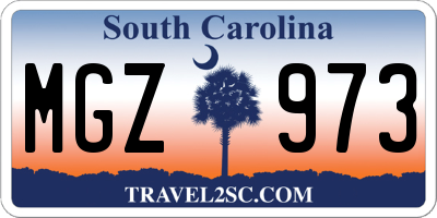 SC license plate MGZ973
