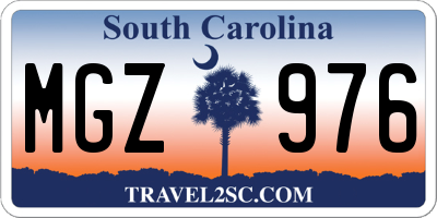 SC license plate MGZ976