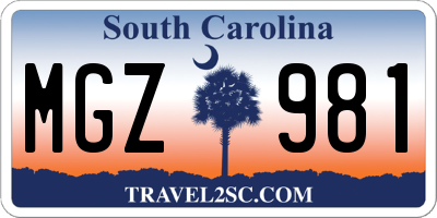 SC license plate MGZ981