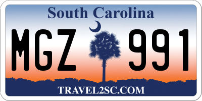 SC license plate MGZ991