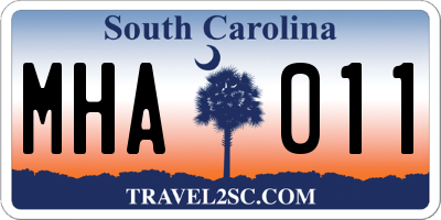 SC license plate MHA011