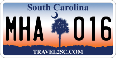 SC license plate MHA016