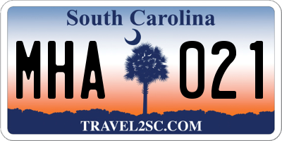 SC license plate MHA021