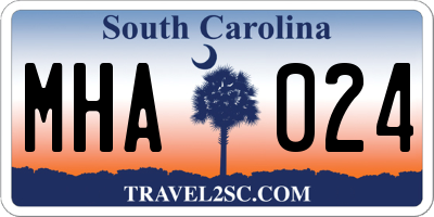 SC license plate MHA024
