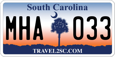 SC license plate MHA033