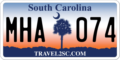 SC license plate MHA074