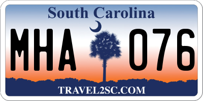 SC license plate MHA076