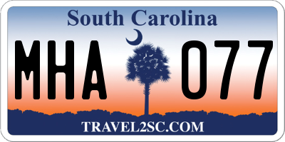 SC license plate MHA077