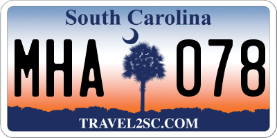 SC license plate MHA078