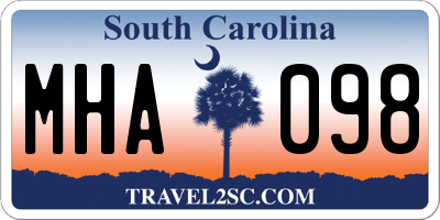 SC license plate MHA098