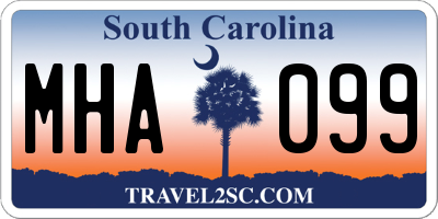 SC license plate MHA099