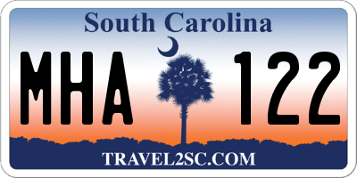 SC license plate MHA122