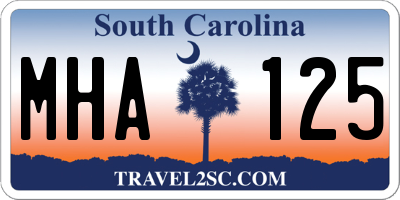 SC license plate MHA125