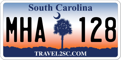 SC license plate MHA128