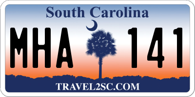 SC license plate MHA141