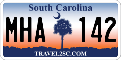 SC license plate MHA142