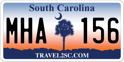 SC license plate MHA156