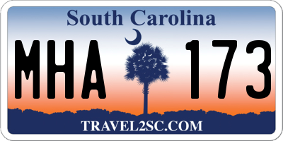 SC license plate MHA173